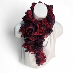 ✨ Handmade Ruffle Lace Scarf — 56" — Soft, Lightweight‎ & Flouncy